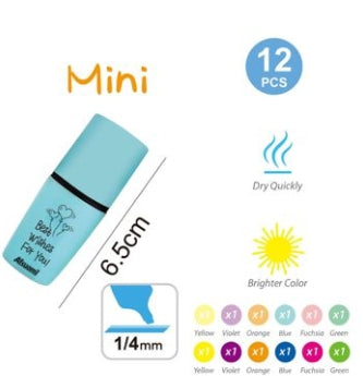 Υπογραμμιστές Mini Fluor+Pastel Alsuomi - Μεγέθος 6,5cm